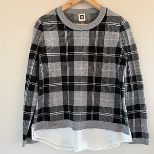 Anne Klein‎ Women’s Small Preppy Plaid Layered Look Academic Casual Sweater